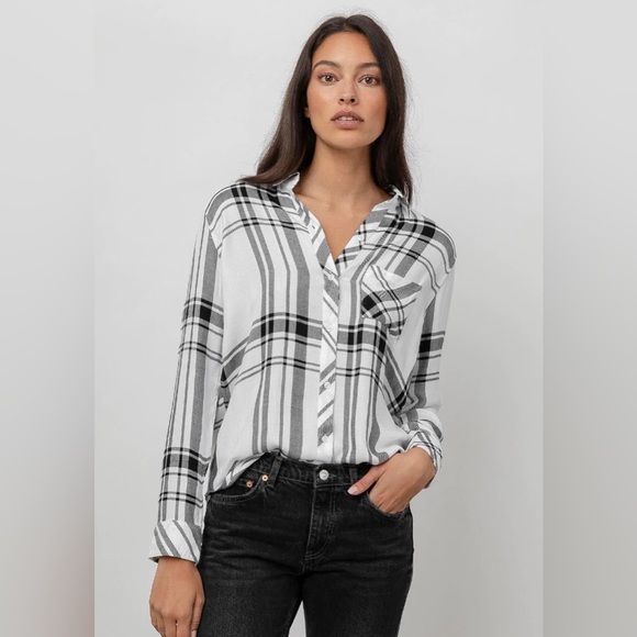 NWOT Rails collard plaid Hunter shirt - Picture 3 of 9